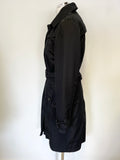 FUCHS SCHMITT BLACK BELTED TRENCH COAT SIZE 10