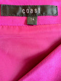 COAST FUSHIA PINK SATIN PENCIL DRESS SIZE 12