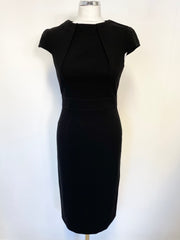 KAREN MILLEN BLACK CAP SLEEVED PENCIL DRESS SIZE 10