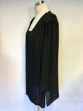 FRANK USHER BLACK BEADED CAMISOLE & SEMI SHEER JACKET SIZE 20