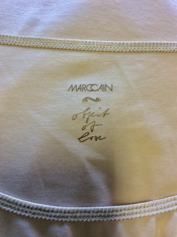 MARCCAIN NUDE SCOOP NECK BOW TRIM 3/4 SLEEVE TOP SIZE N5 UK 14/16