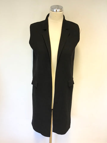 JIGSAW BLACK STRETCH SLEEVELESS JACKET/ GILET SIZE S