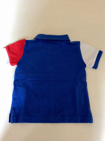 HACKETT RED,WHITE & BLUE SHORT SLEEVE POLO SHIRT AGE 12 MONTHS