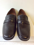 BRAND NEW MARKS & SPENCER COLLEZIONE BLACK LEATHER SLIP ON SHOES SIZE 9.5/43.5 EXTRA WIDE FIT