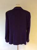 MARINA RINALDI PURPLE WOOL & ANGORA BLEND CLASSIC JACKET SIZE 25 UK 20