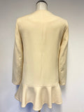 ZARA WOMAN BUTTERMILK LONG FLUTTED HEM JACKET SIZE S