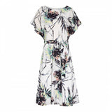 REISS NAOMI MULTI COLOURED PRINT COLD SHOULDER TIE BELT OCCASION  DRESS SIZE 14