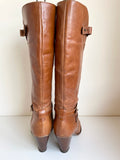 OFFICE TAN LEATHER HEELED BOOTS SIZE 7.5/41