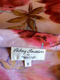 PATSY SEDDON FOR PHASE EIGHT PINK & RED FLORAL SILK SKIRT SUIT SIZE 16