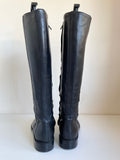 NINE WEST BLACK LEATHER KNEE LENGTH BOOTS SIZE 5/38