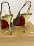 CHRISTIAN LOUBOUTIN MULTI COLOURED GLITTER SLINGBACK HEELS SIZE 7/40