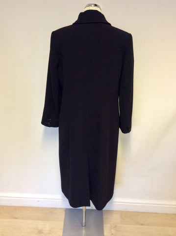 HOBBS BLACK PURE NEW WOOL COAT SIZE 14