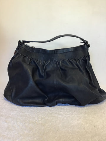 NICOLE FARHI NAVY BLUE LEATHER LARGE SHOULDER/ HAND BAG