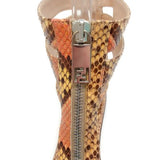 FENDI DORE NATURAL PYTHON LEATHER GLADIATOR SANDALS SIZE 5/38