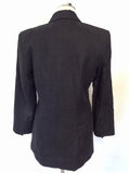 MULBERRY BLACK LINEN SUIT JACKET SIZE 10