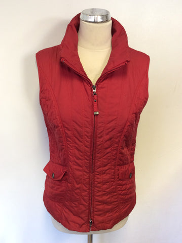 GERRY WEBER RED ZIP UP GILET SIZE10