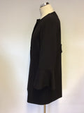 MARELLA BLACK SPECIAL OCCASION COAT WITH FLUTED CUFF SIZE 14