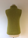 KAREN MILLEN LIME GREEN SLEEVELESS JUMPER SIZE 3 UK 12/14