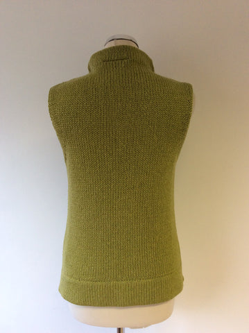 KAREN MILLEN LIME GREEN SLEEVELESS JUMPER SIZE 3 UK 12/14