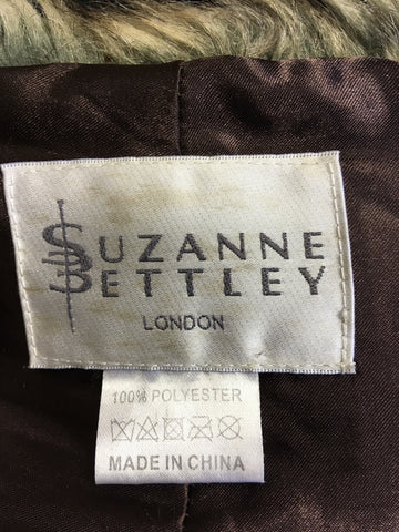 SUZANNE BETTLEY BROWN FAUX FUR STOLE/WRAP