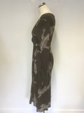 DIANE VON FURSTENBERG BROWN LEOPARD DESIGN PRINT WRAP DRESS SIZE 6 UK 10