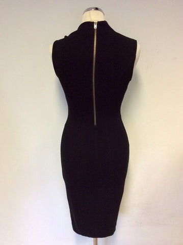 HELMUT LANG BLACK ASYMETRIC NECKLINE BODYCON DRESS SIZE P UK 6/8