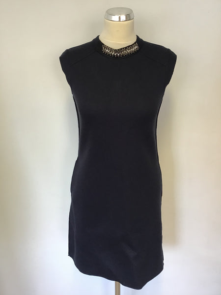 BRAND NEW REISS 1971 NAVY/GREY EMBELLISHED SHIFT DRESS SIZE 4