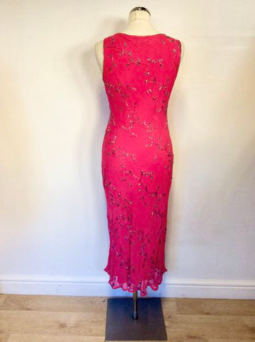 HOBBS PINK BEADED SILK SPECIAL OCCASION DRESS SIZE 12