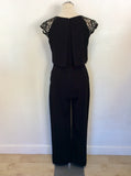 BRAND NEW PHASE EIGHT BLACK LACE TOP CAP SLEEVE JUMPSUIT SIZE 10