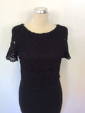 BRAND NEW PHASE EIGHT BLACK BROIDERY ANGLAISE TOP PENCIL DRESS SIZE 10