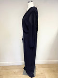 PHASE EIGHT NAVY BLUE LONG SLEEVED JUMPSUIT SIZE 20