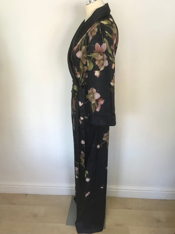 TED BAKER NAVY BLUE FLORAL KENSIDY ARBORETUM PYJAMA JUMPSUIT SIZE 2 UK 10/12