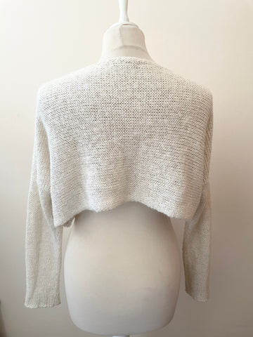 SARAH PACINI IVORY CROPPED LONG SLEEVE JUMPER SIZE S