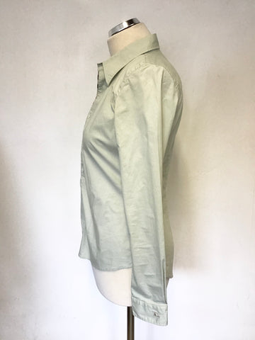 BURBERRY PALE GREEN COTTON LONG SLEEVE SHIRT SIZE S