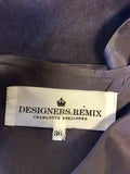 DESIGNERS REMIX CHARLOTTE ESKILDSEN SHADED GREY SILK SLEEVELESS OCCASION DRESS SIZE 36 UK 8