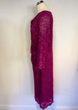 BRAND NEW GINA BACCONI FUSCHIA PINK SEQUIN LACE SPECIAL OCCASION DRESS SIZE 18