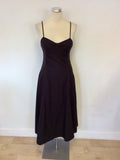 EMPORIO ARMANI BLACK COTTON STRAPPY PARACHUTE SKIRT DRESS SIZE 12 FIT UK 8/10