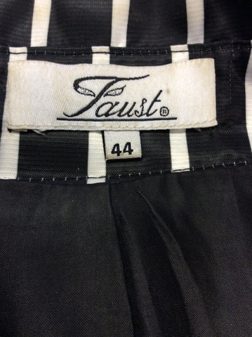 FAUST BLACK & WHITE STRIPED TRENCH COAT/ MAC SIZE 16