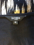 HOBBS BLACK & BEIGE PRINT LONG MAXI DRESS SIZE 10