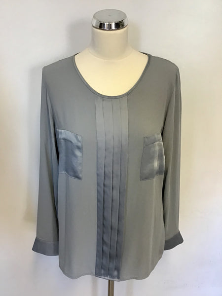 MARKS & SPENCER SILVER GREY BLOUSE SIZE 14
