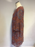 BRAND NEW LOVEDROBE TERRACOTA & BLUE LACE SHIFT DRESS SIZE 16