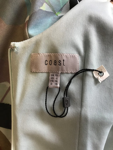 BRAND NEW COAST MULTI COLOURED FLORAL PRINT PENCIL DRESS SIZE 10