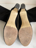 HOBBS BLACK SUEDE KNEE LENGTH HEELED BOOTS SIZE 7/40