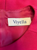 VIYELLA RED ROUND NECK 3/4 SLEEVED PENCIL DRESS SIZE L