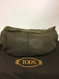 TODS BROWN LEATHER & GOLD CHAIN STRAP SHOULDER BAG