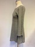 HAWICK OF SCOTLAND LIGHT GREY CASHMERE SMOCK JUMPER SIZE 4 UK 14