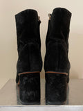 WHISTLES AMBROSE BLACK SUEDE LOAFER BOOTS SIZE 5/38
