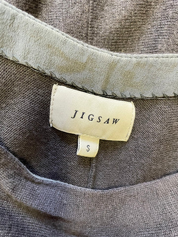 JIGSAW GREY FINE KNIT BATWING JUMPER SIZE S