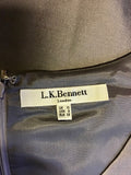 LK BENNETT SILVER GREY SLEEVELESS SILK & WOOL BLEND PENCIL DRESS SIZE 10