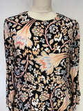 BRAND NEW SOMERSET BY ALICE TEMPERLEY BLACK & MULTI COLOURED FLORAL PRINT MAXI DRESS SIZE 16